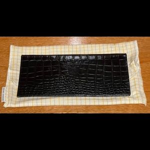 Crocodile Embossed Leather Travel Wallet